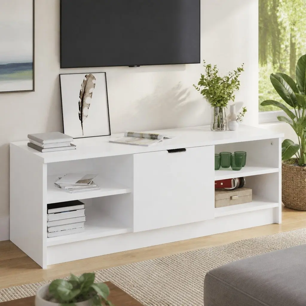 White TV Cabinet for Living Room Organization