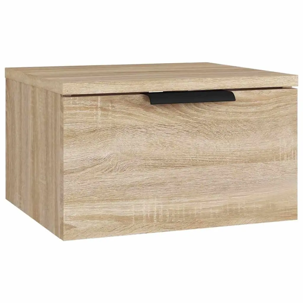 Wall Mounted Storage Organiser Bedside Cabinet Engineered Wood Brown 34x30x20cm