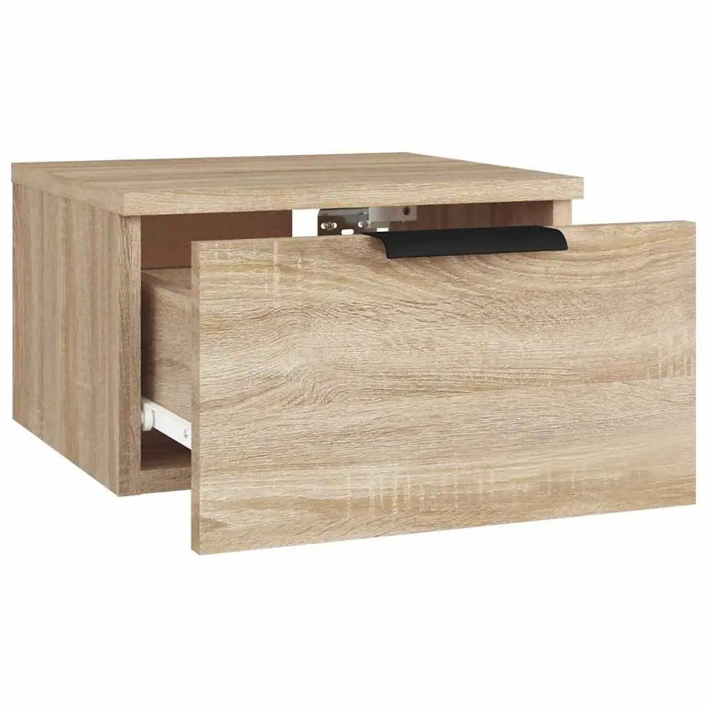 Wall Mounted Storage Organiser Bedside Cabinet Engineered Wood Brown 34x30x20cm