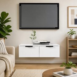 Wall Cabinet Storage White 68x30x20 cm Floating Shelf Engineered Wood Organiser