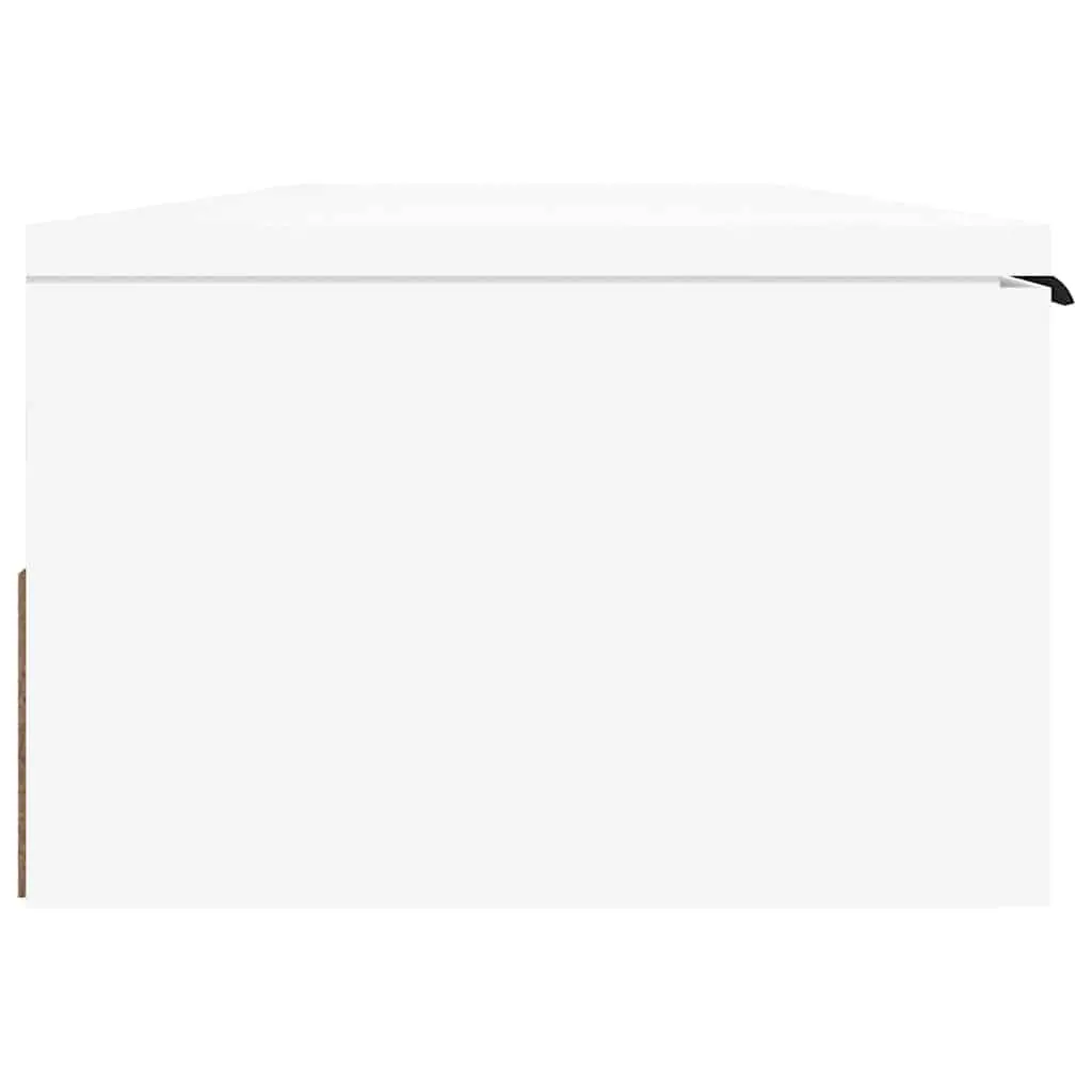 Floating Storage Cabinet Engineered Wood 102cm White Wall Shelf for Living Room Bedroom Office