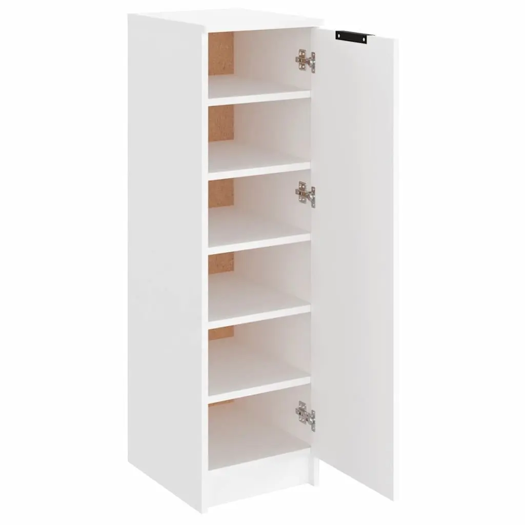 Shoe Cabinet White Engineered Wood 30W x 35D x 100H cm with Door Shelves Storage Organizer for Home Furniture