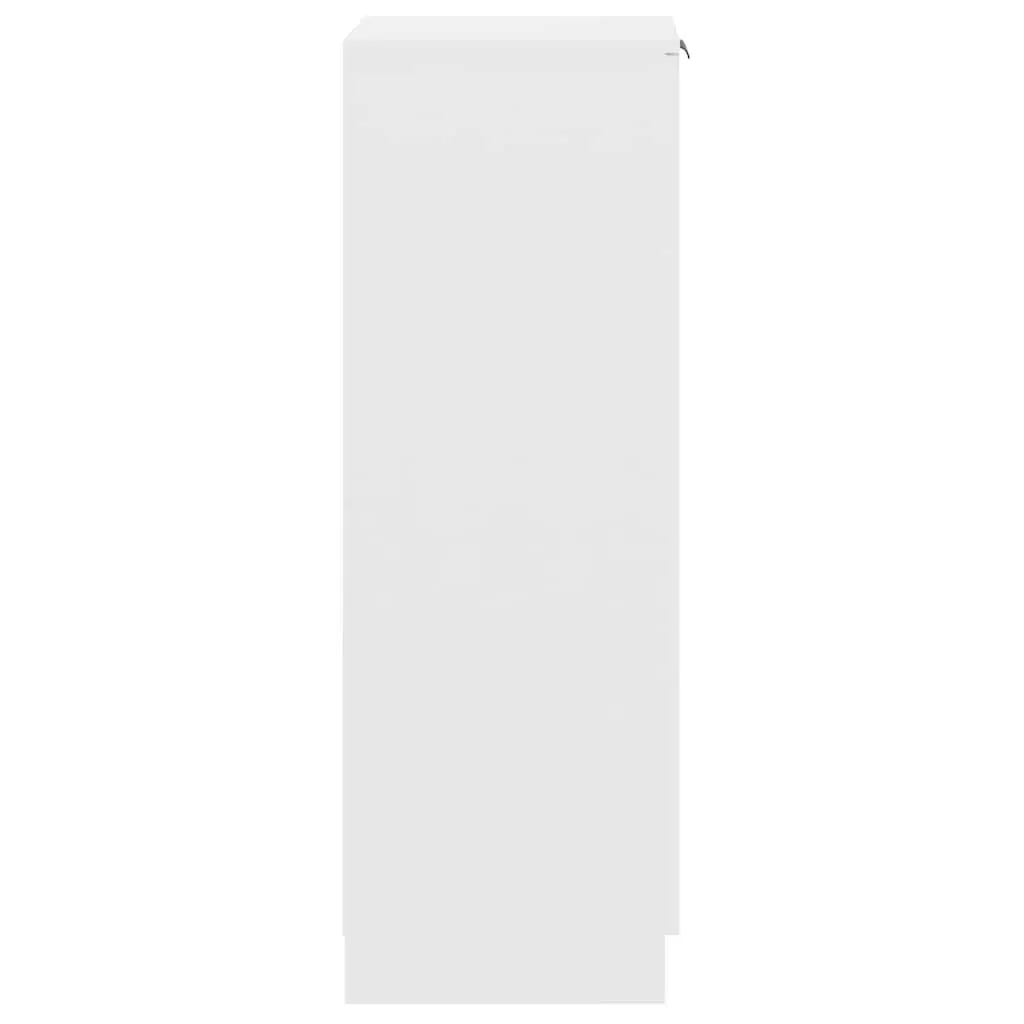 Shoe Cabinet White Engineered Wood 30W x 35D x 100H cm with Door Shelves Storage Organizer for Home Furniture