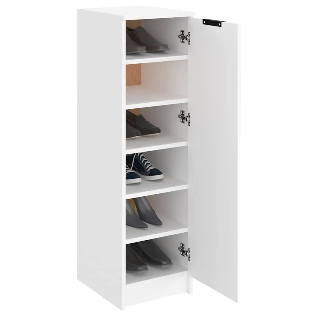 Shoe Cabinet White Engineered Wood 30W x 35D x 100H cm with Door Shelves Storage Organizer for Home Furniture