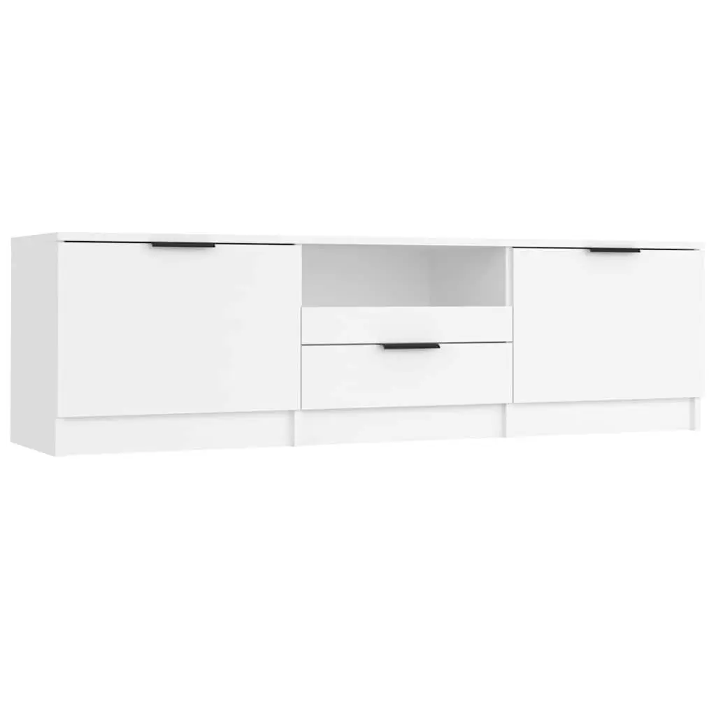 TV Cabinet Engineered Wood 140x35x40cm White Entertainment Unit Media Stand Storage Sideboard