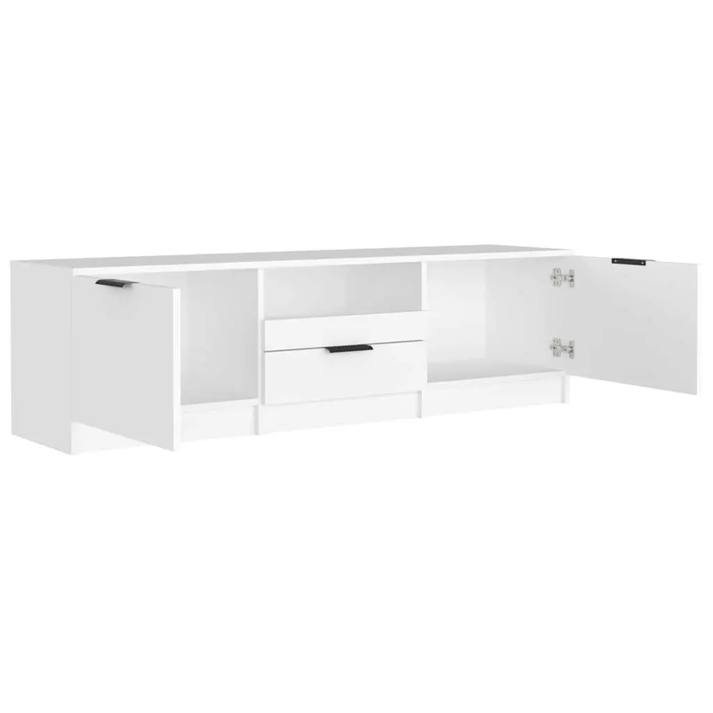 TV Cabinet Engineered Wood 140x35x40cm White Entertainment Unit Media Stand Storage Sideboard