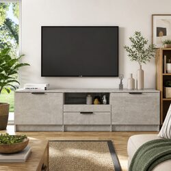 Functional TV Cabinet with Drawer and Three Compartments
