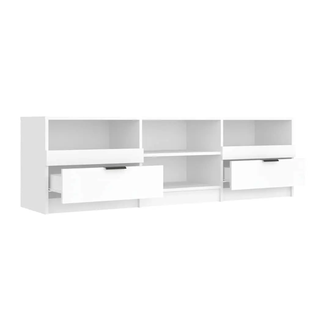 TV Cabinet Engineered Wood 150 x 33.5 x 45 cm White Media Storage Unit with Drawers and Shelves