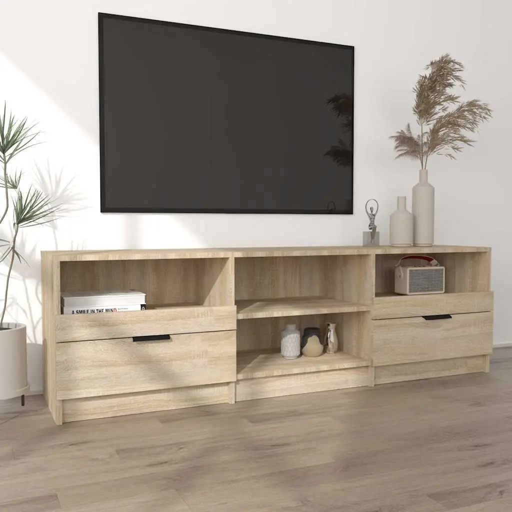 TV Cabinet Engineered Wood 150x33.5x45 cm Brown Drawers Shelves