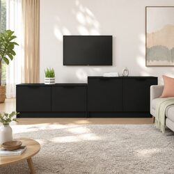 Practical Black TV Cabinet Ideal for Media Organisation