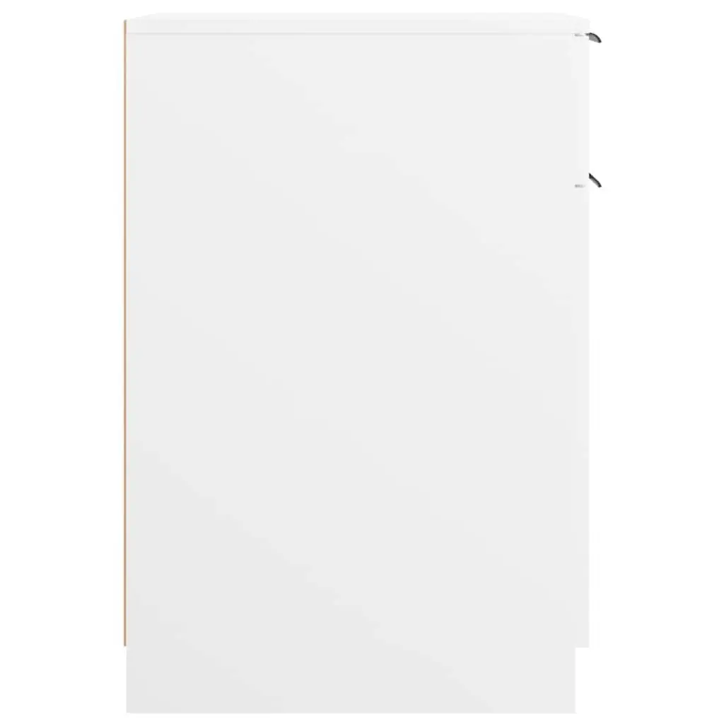 Desk Cabinet Engineered Wood 33.5 x 50 x 75 cm White Storage Unit with Drawer Compartments Home Office Furniture