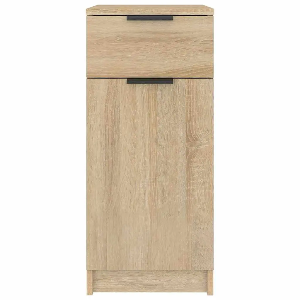 Storage Cabinet with Drawer Desk Organizer Engineered Wood Brown 33.5x50x75cm