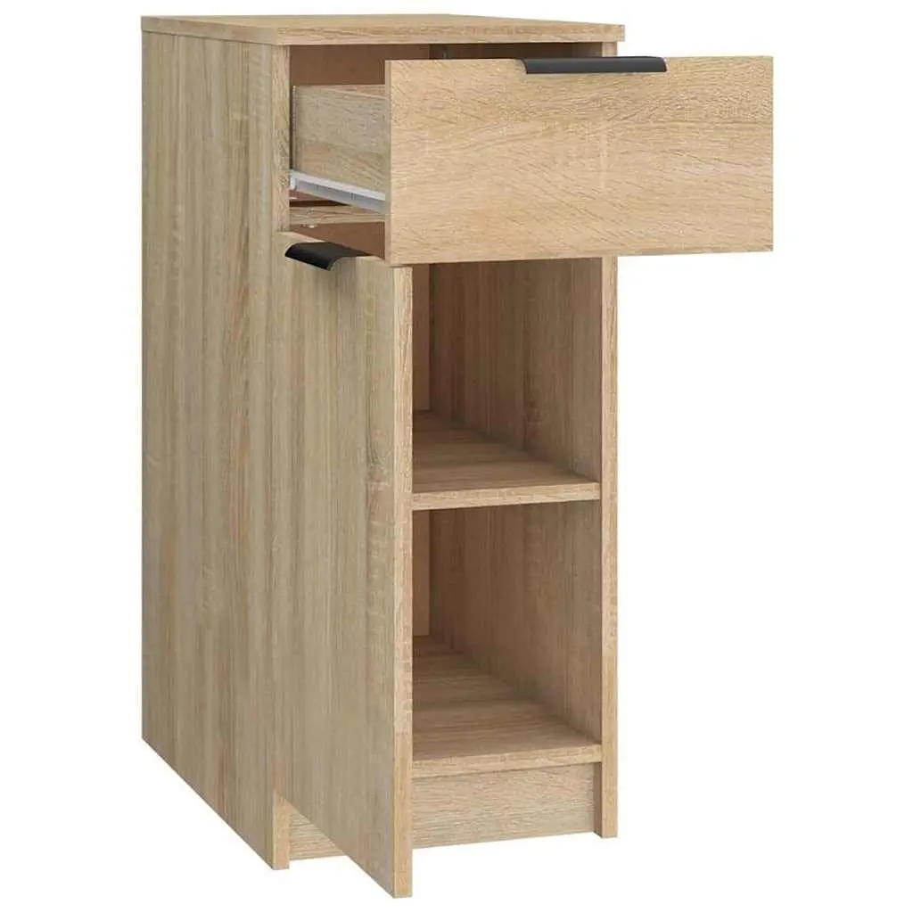 Storage Cabinet with Drawer Desk Organizer Engineered Wood Brown 33.5x50x75cm