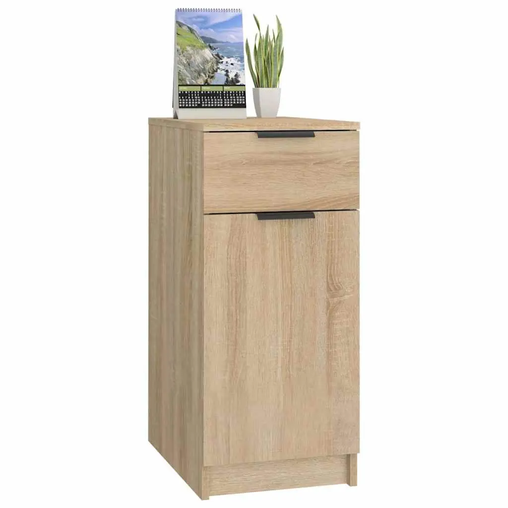 Storage Cabinet with Drawer Desk Organizer Engineered Wood Brown 33.5x50x75cm