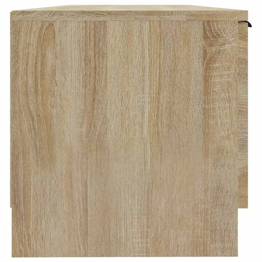 Brown Engineered Wood TV Cabinet 102x35x36.5 cm Living Room Storage Unit with Open and Closed Compartments