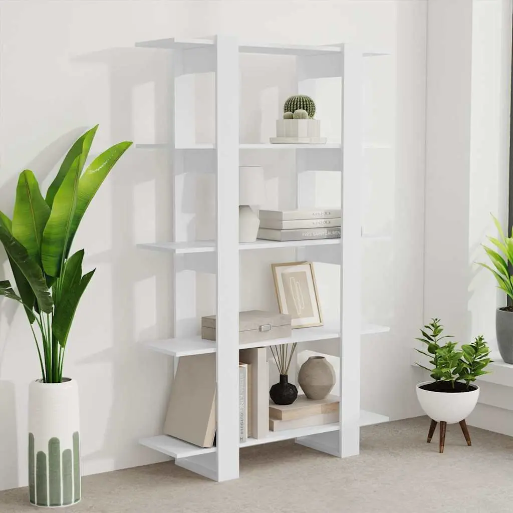 White Book Cabinet Room Divider Shelving Unit 100x30x160cm Storage Organizer