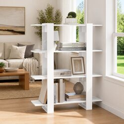 Practical High Gloss White Book Cabinet for Every Home
