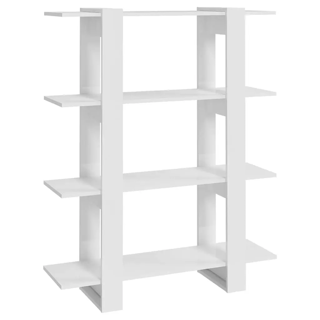 Book Cabinet High Gloss White Storage Unit Room Divider 100x30x1235cm