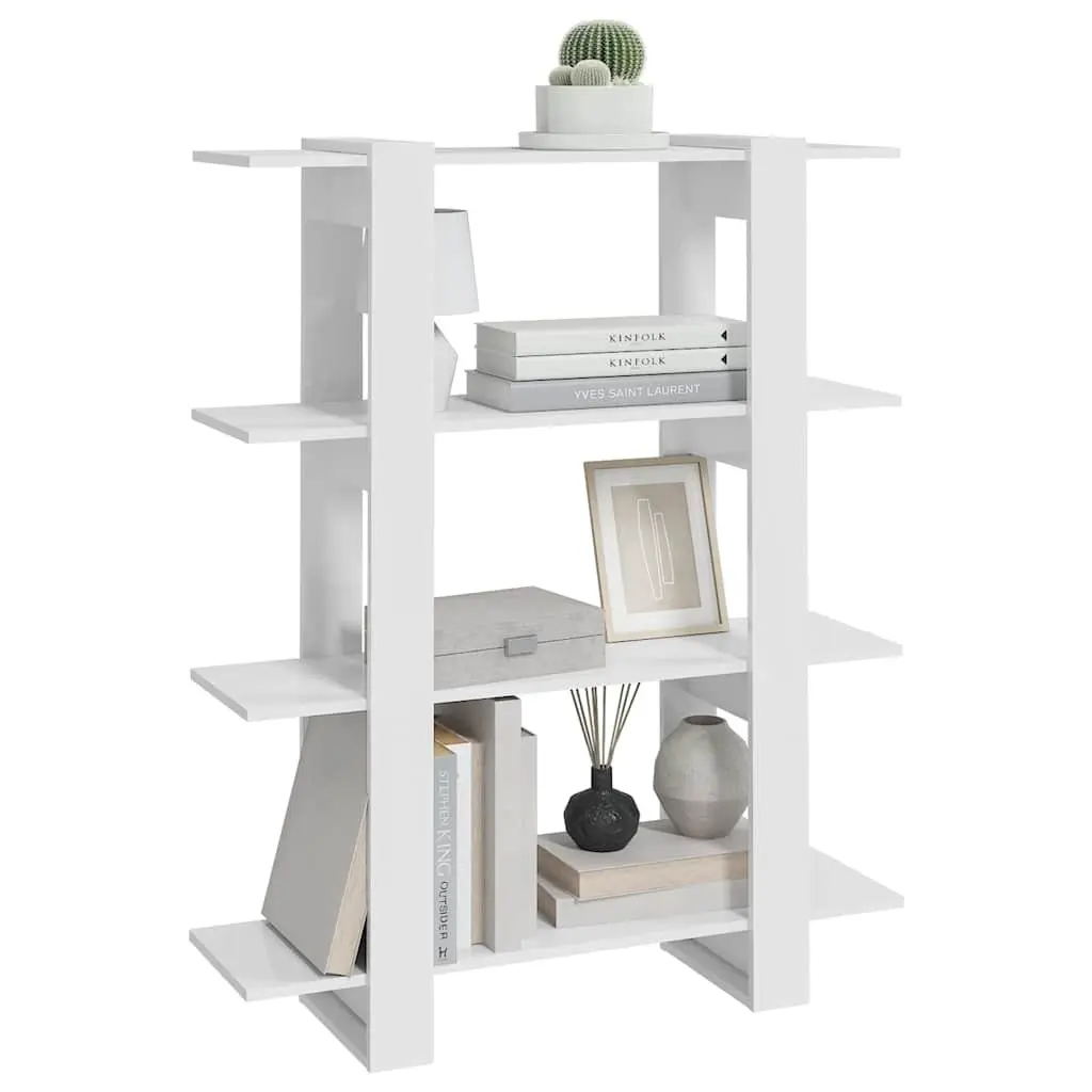 Book Cabinet High Gloss White Storage Unit Room Divider 100x30x1235cm