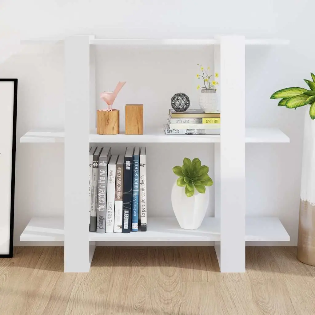 High Gloss White Book Cabinet Standing Shelf Room Divider Storage Organiser