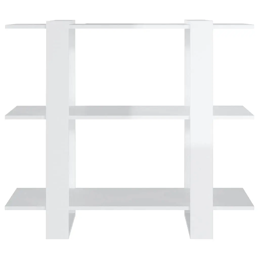 High Gloss White Book Cabinet Standing Shelf Room Divider Storage Organiser
