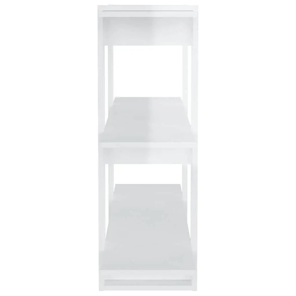 High Gloss White Book Cabinet Standing Shelf Room Divider Storage Organiser