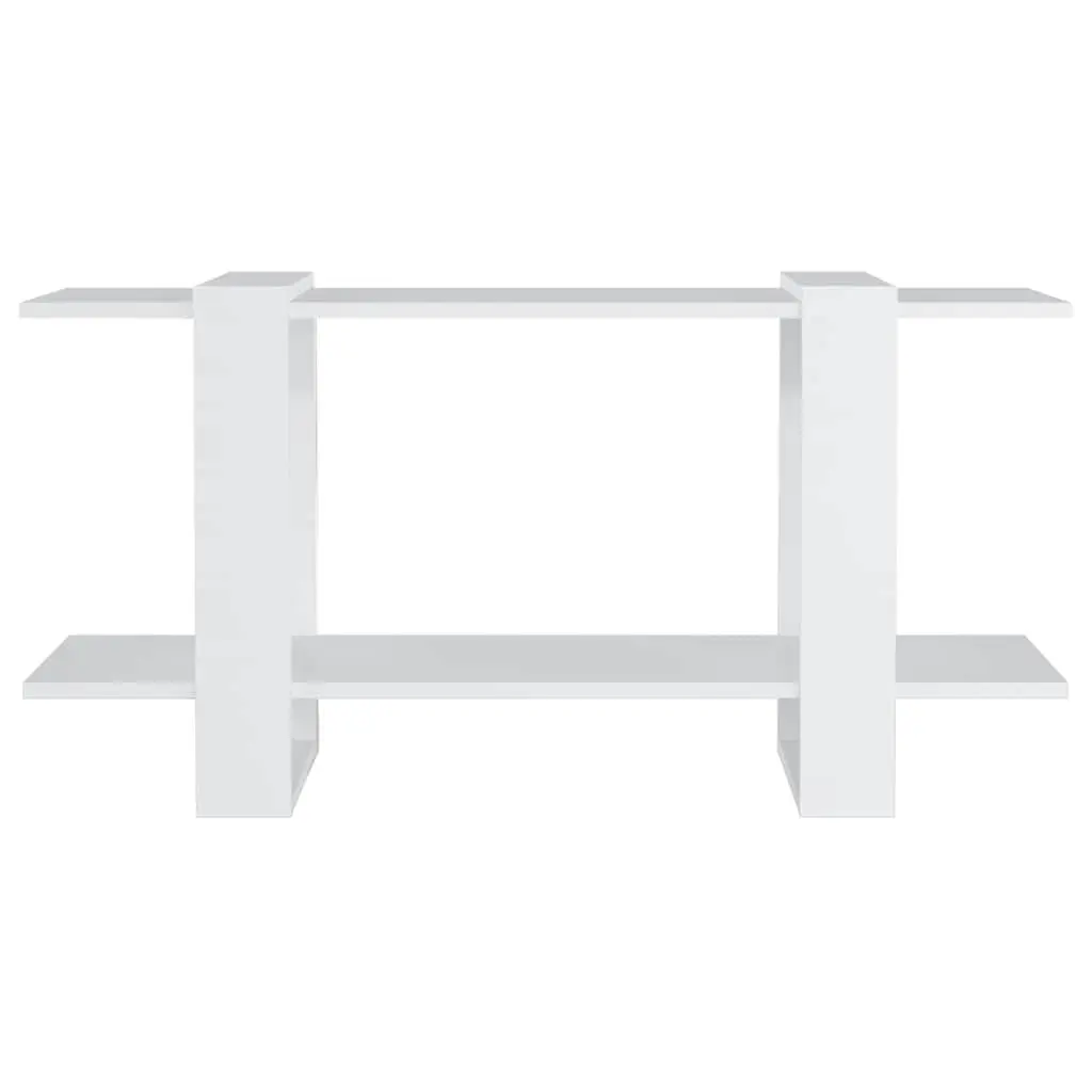 White Engineered Wood Book Storage Unit 100x30x51cm Contemporary Organizer