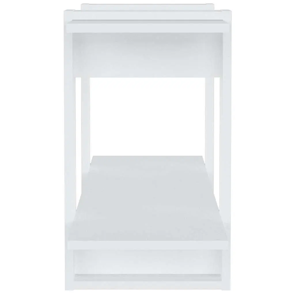 White Engineered Wood Book Storage Unit 100x30x51cm Contemporary Organizer