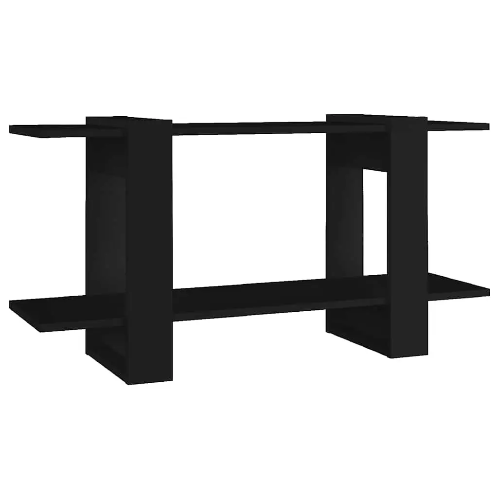 Black Engineered Wood Bookcase Shelving Unit Storage Cabinet 100cm x 30cm x 51cm