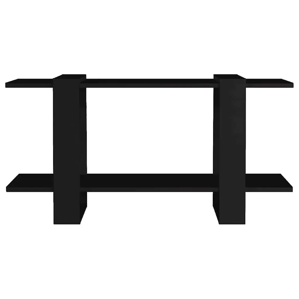 Black Engineered Wood Bookcase Shelving Unit Storage Cabinet 100cm x 30cm x 51cm