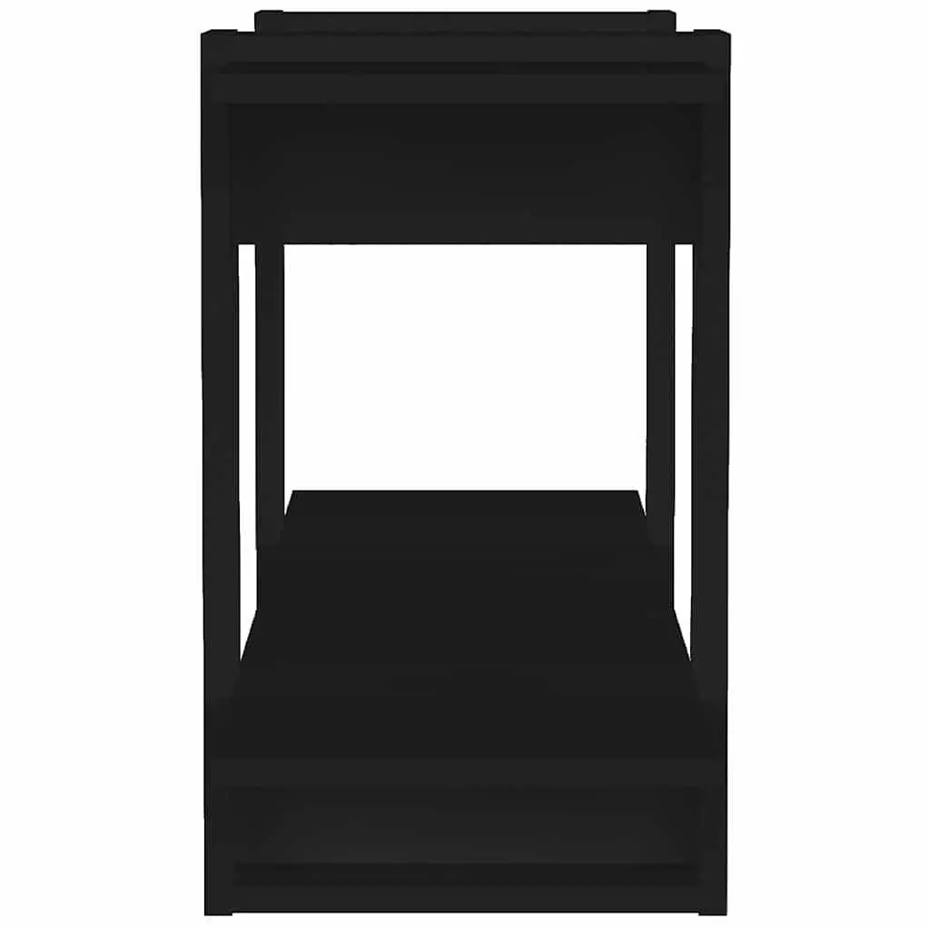 Black Engineered Wood Bookcase Shelving Unit Storage Cabinet 100cm x 30cm x 51cm