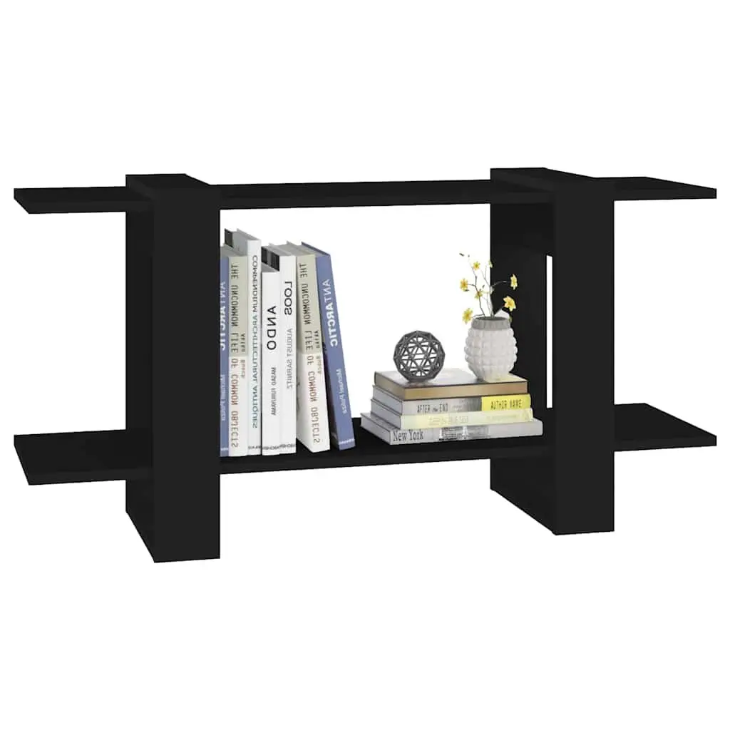 Black Engineered Wood Bookcase Shelving Unit Storage Cabinet 100cm x 30cm x 51cm
