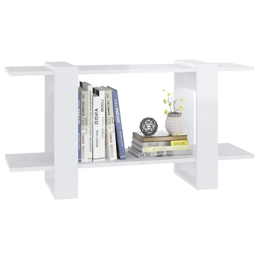 Book Cabinet Engineered Wood 100x30x51 cm High Gloss White Storage Organiser