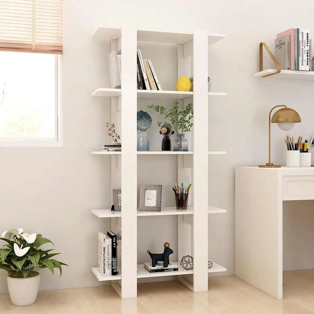 Book Cabinet Engineered Wood 80x30x160cm White Room Divider Storage