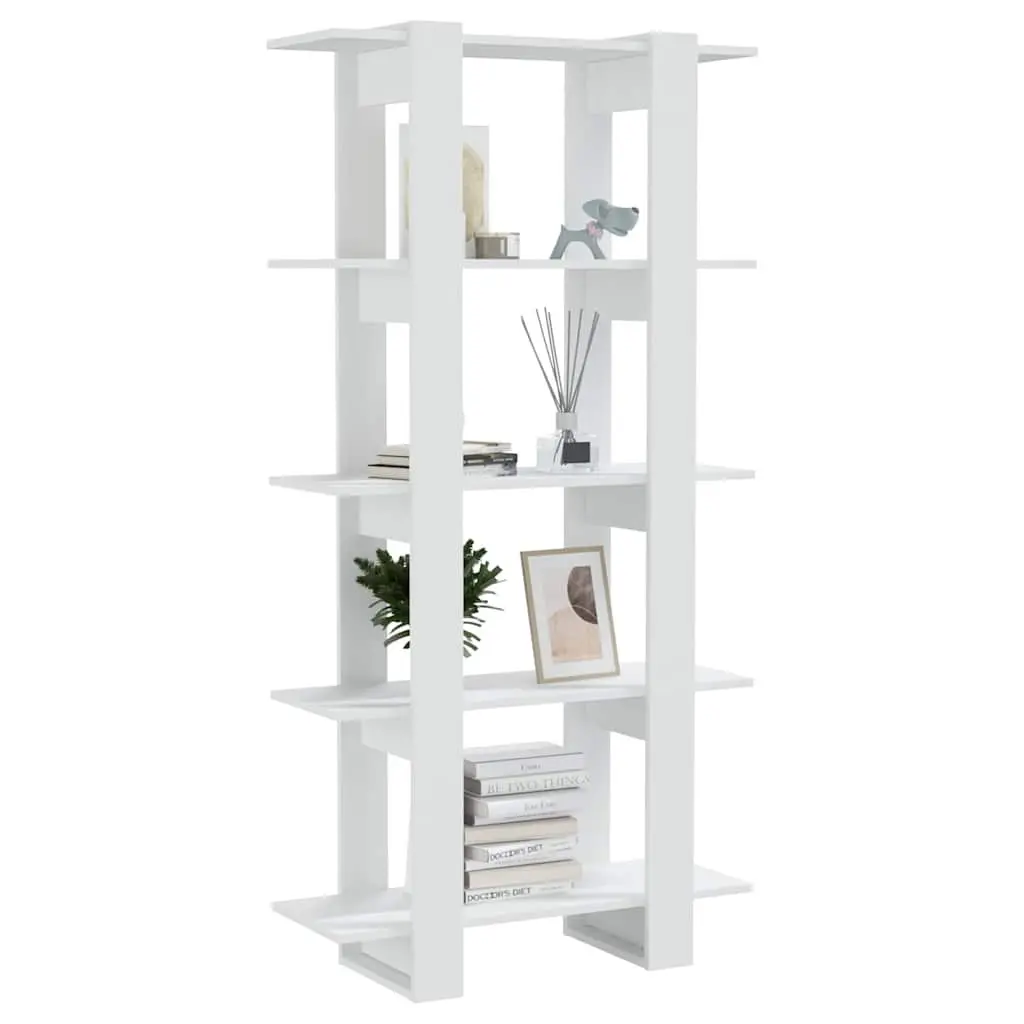 Book Cabinet Engineered Wood 80x30x160cm White Room Divider Storage
