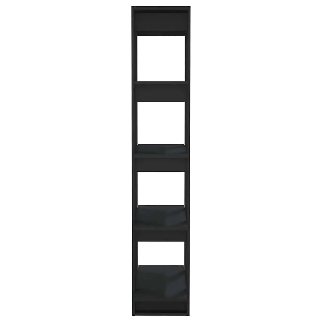 Book Cabinet Room Divider Engineered Wood 80x30x160cm Black