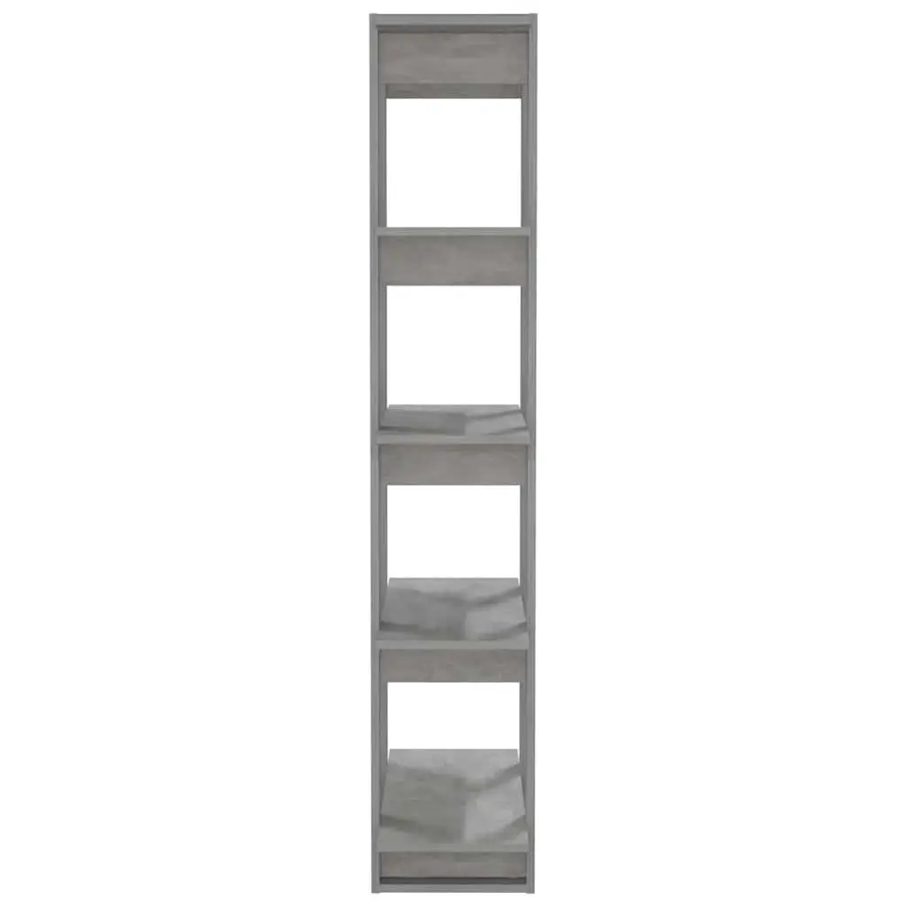 Book Cabinet Room Divider Grey Engineered Wood Storage Shelving Unit 80x30x160cm