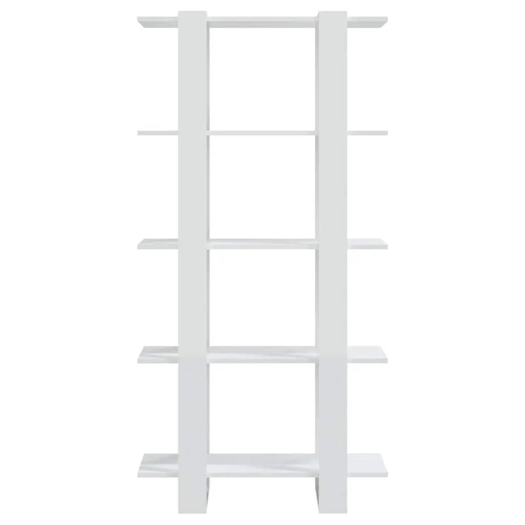 Book Cabinet Engineered Wood 80x30x160cm High Gloss White Room Divider Bookshelf Shelving Unit