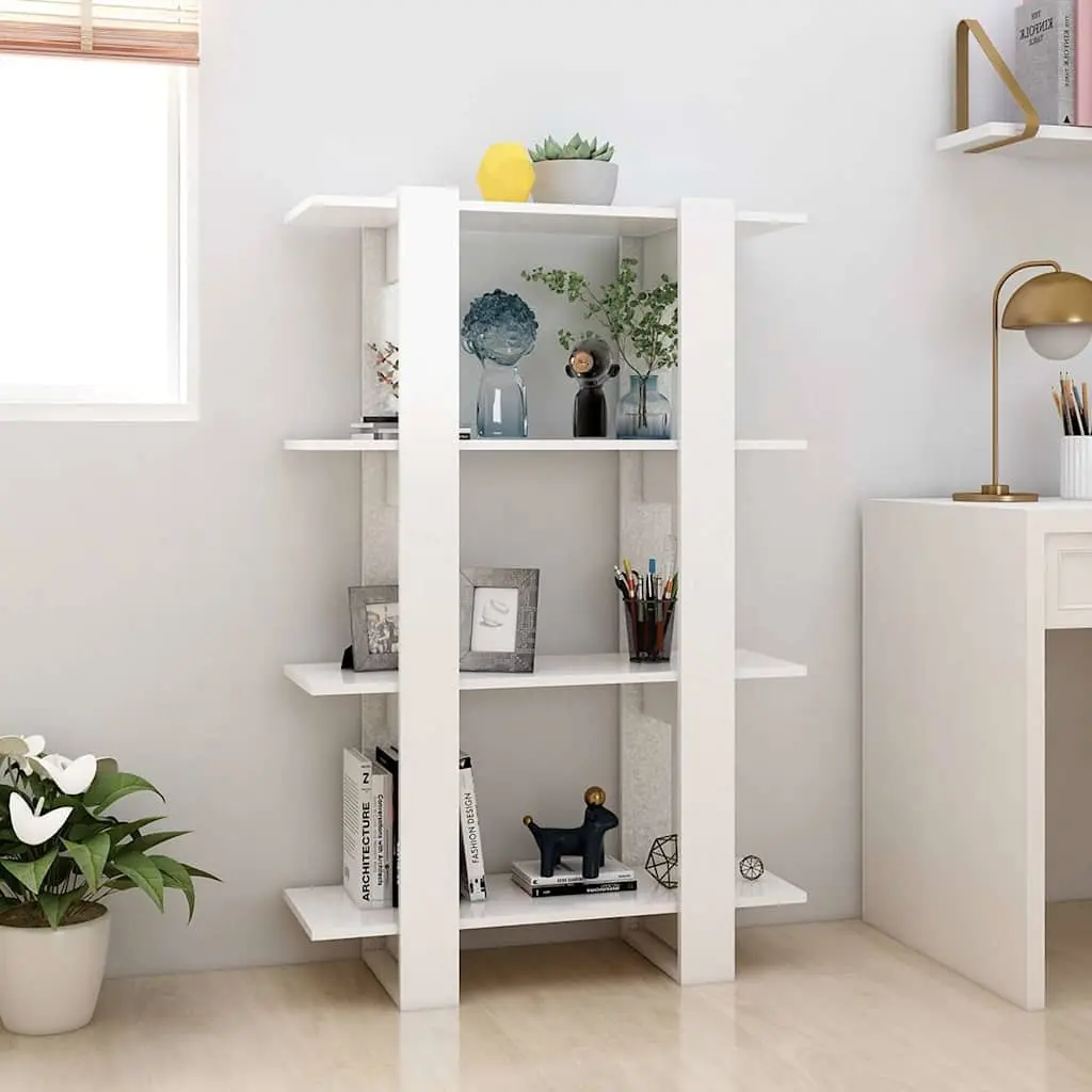White Wooden Book Cabinet for Home Use