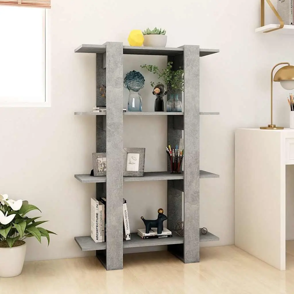 Book Cabinet Wooden Grey 80W x 30D x 123.5H cm Shelving Storage Organiser Room Divider