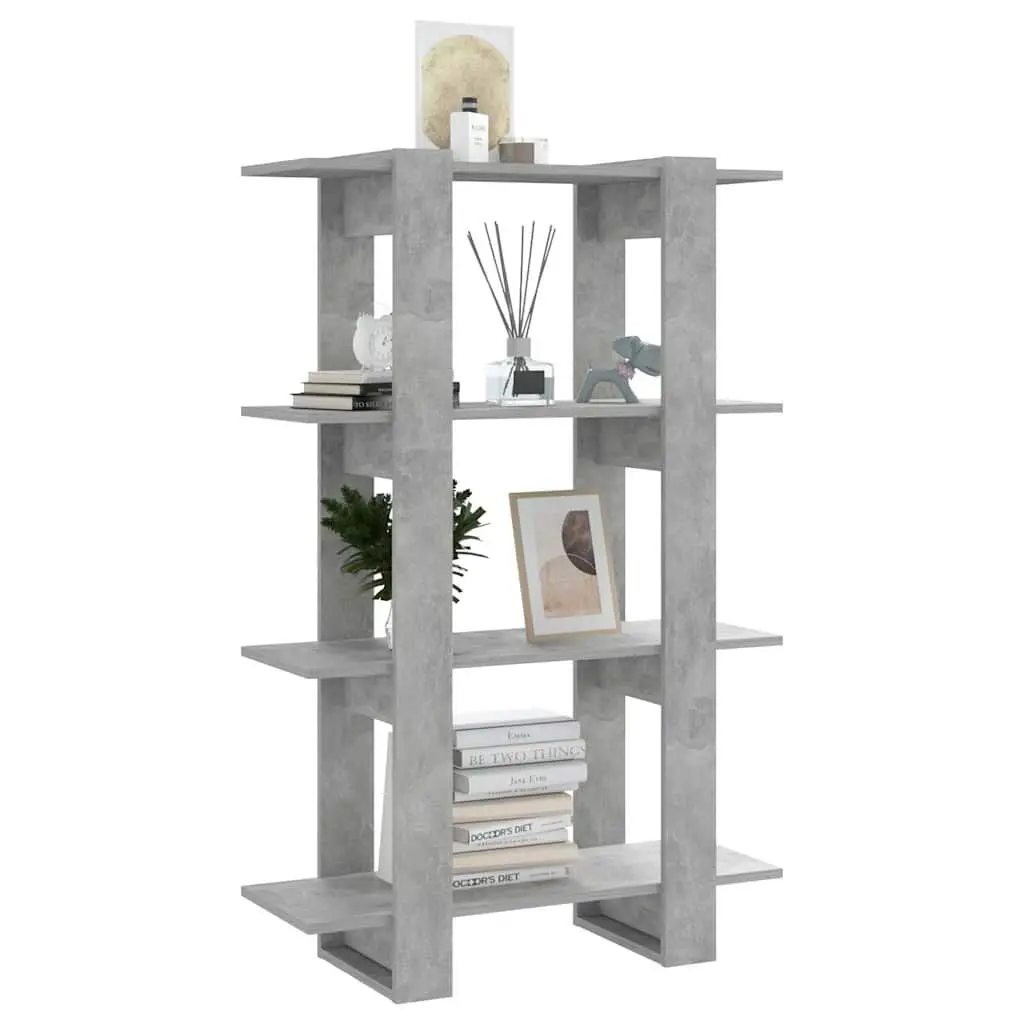 Book Cabinet Wooden Grey 80W x 30D x 123.5H cm Shelving Storage Organiser Room Divider