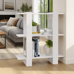 Versatile White Wooden Book Cabinet for Home Use