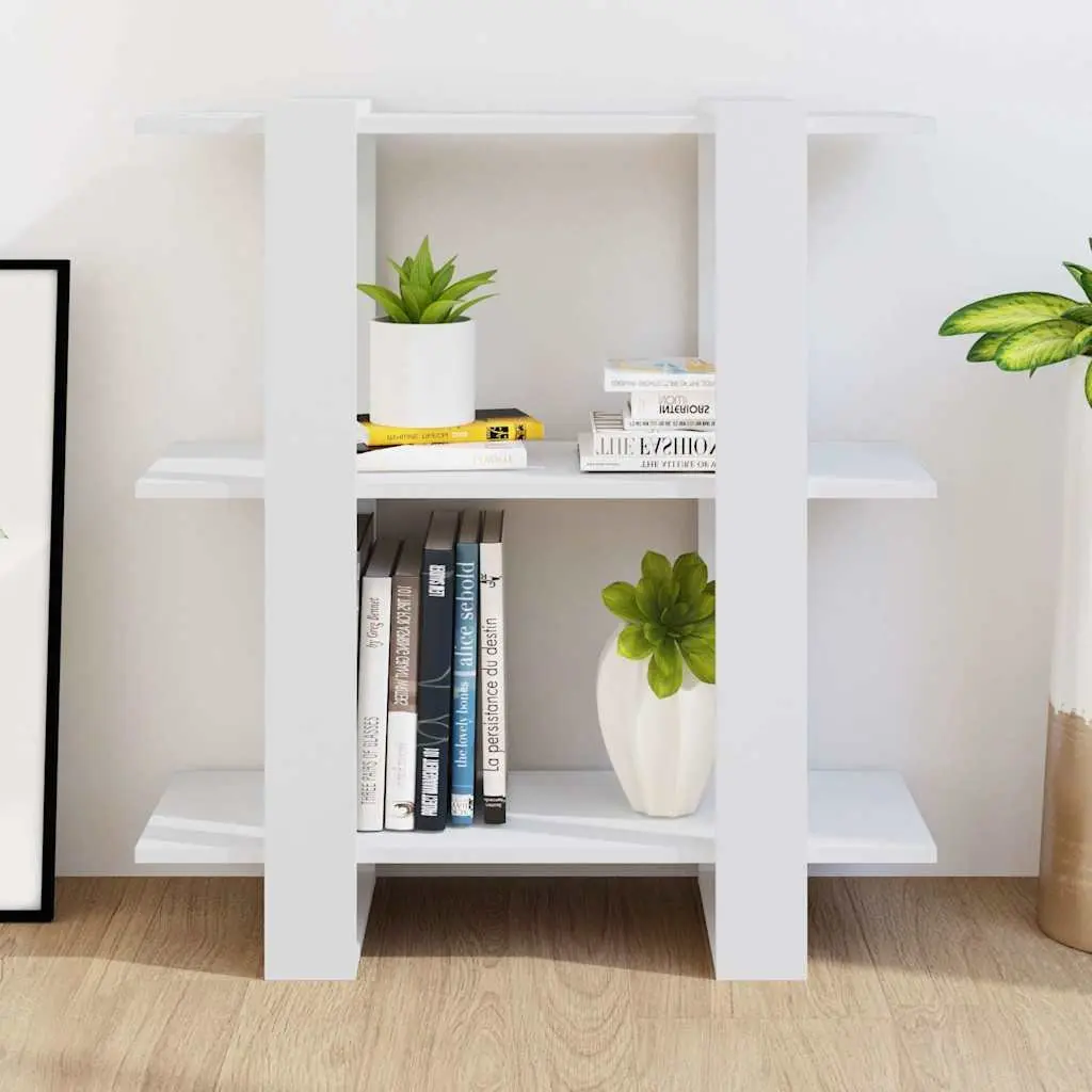 White Wooden Book Cabinet for Home Use