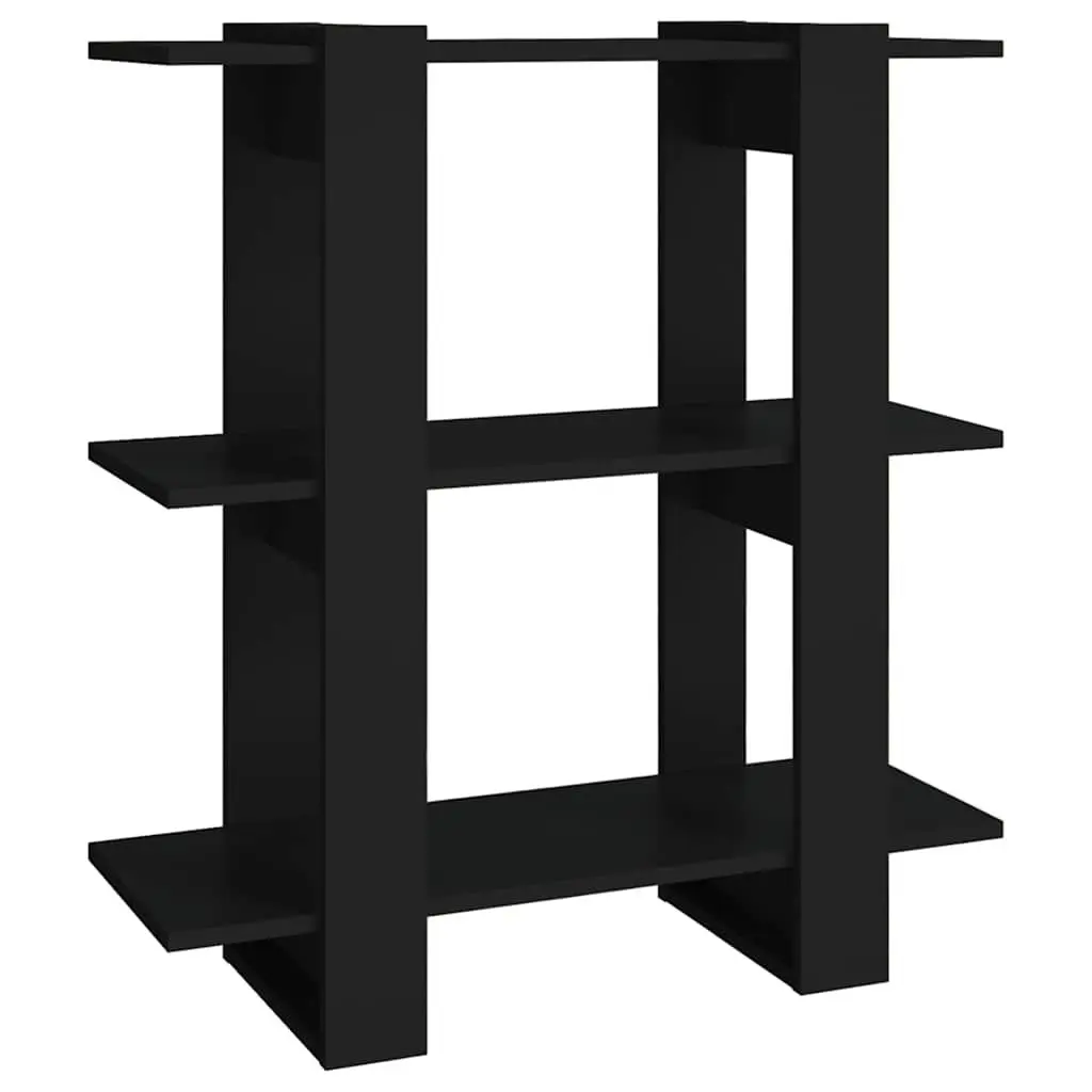 Book Cabinet Room Divider Storage Shelving Unit Black Wooden Standing Bookcase