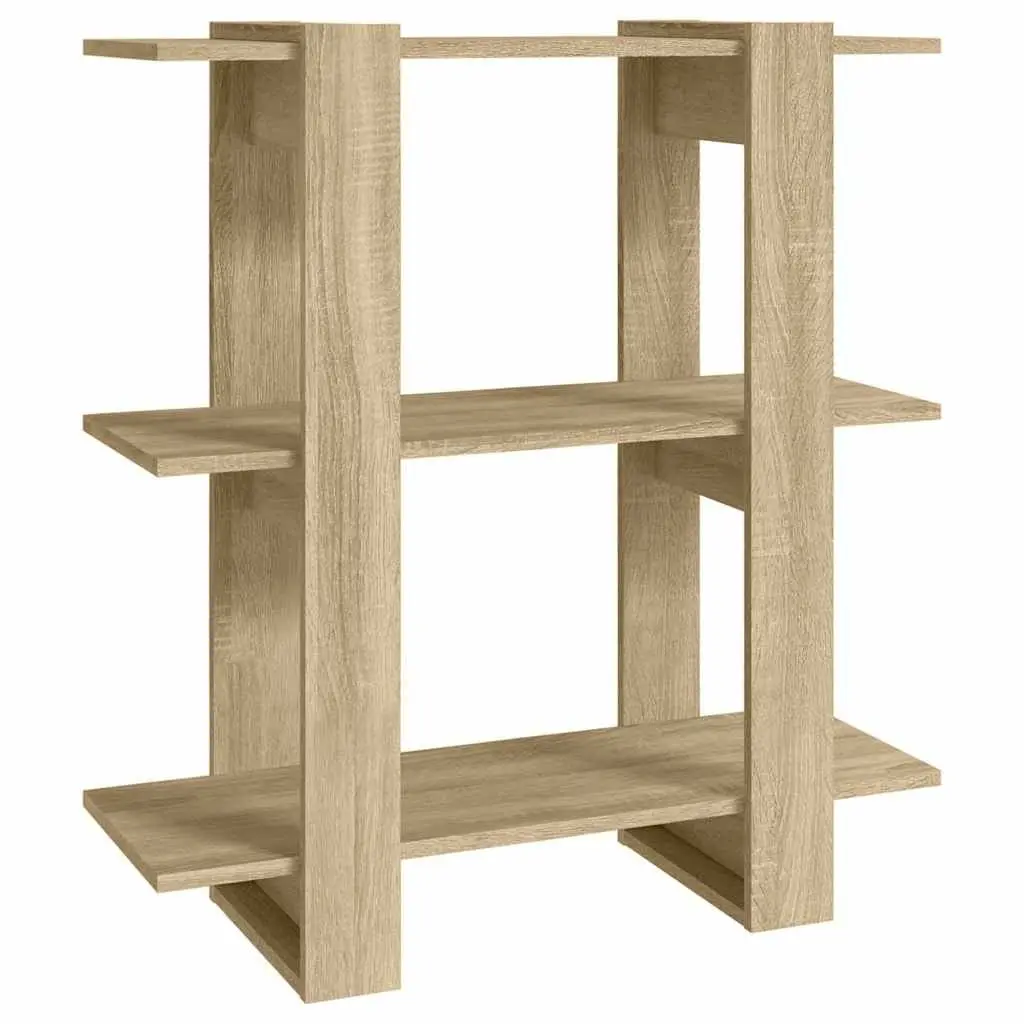 Book Cabinet Wooden Room Divider Storage Organizer 80 x 30 x 87 cm Brown
