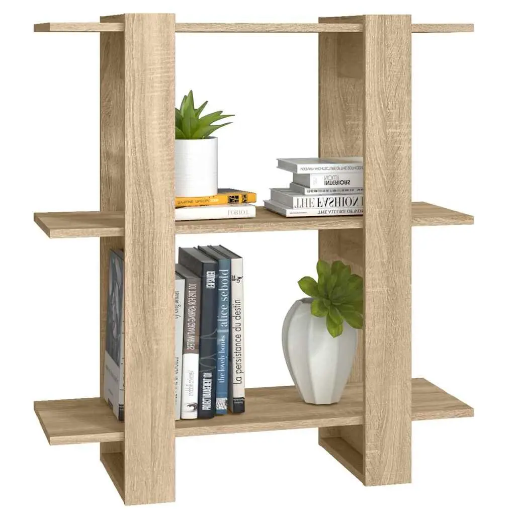 Book Cabinet Wooden Room Divider Storage Organizer 80 x 30 x 87 cm Brown