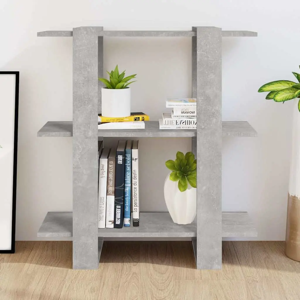 Book Cabinet Wooden Storage Shelving Unit 80x30x87 cm Grey