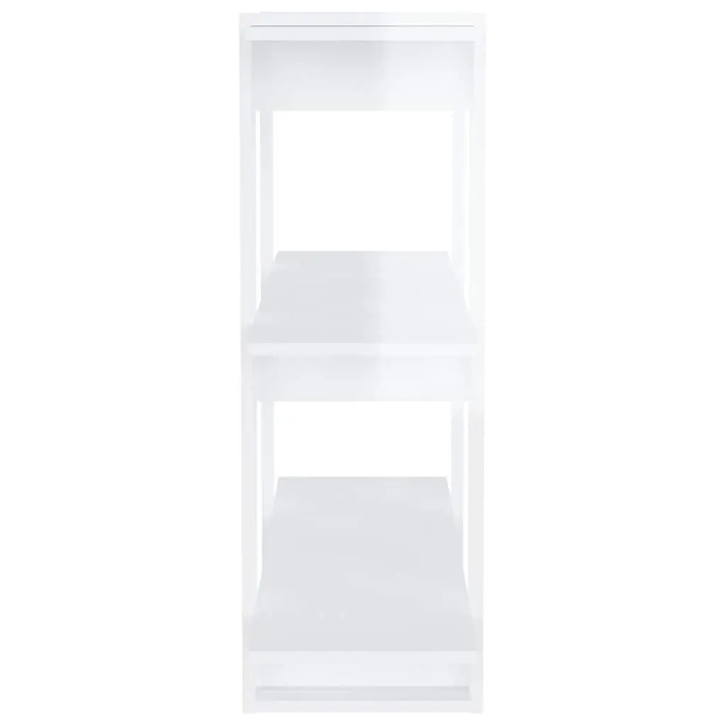 Wooden Bookcase High Gloss White Storage Divider 80W x 30D x 87H cm