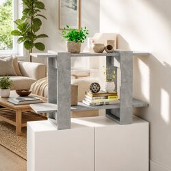 Functional Grey Book Cabinet Room Divider for Home