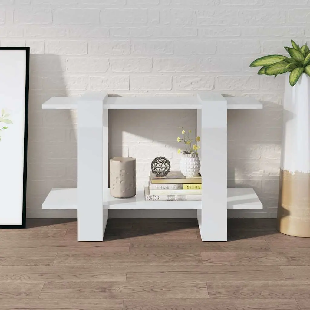 High Gloss White Book Cabinet Room Divider Bookshelf Storage Organiser Hallway